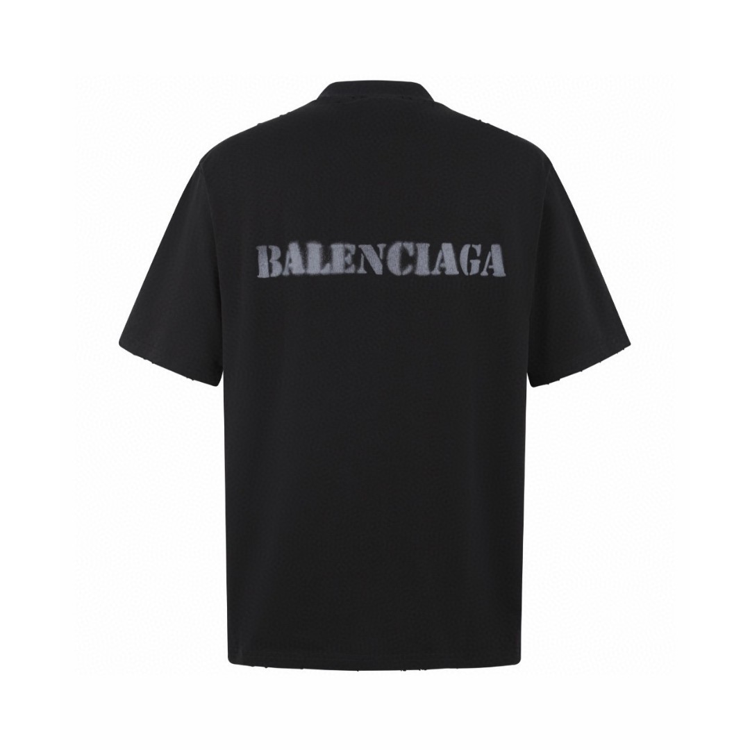 Balenciaga 巴黎世家 字母印花短袖 T恤 夏季 白色 黑色 A0 764235TQVA33307