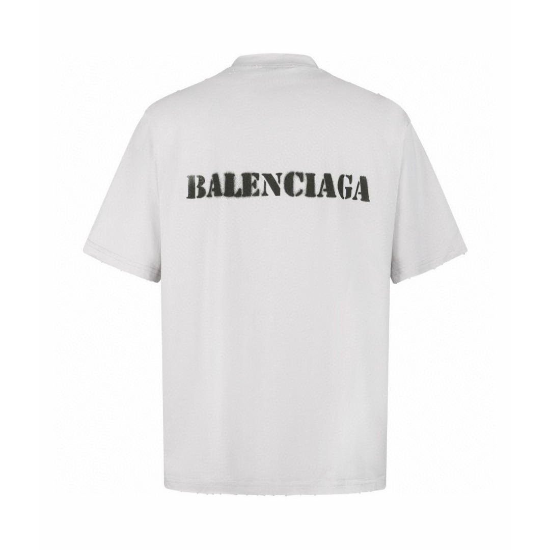 Balenciaga 巴黎世家 字母印花短袖 T恤 夏季 白色 黑色 A0 764235TQVA33307