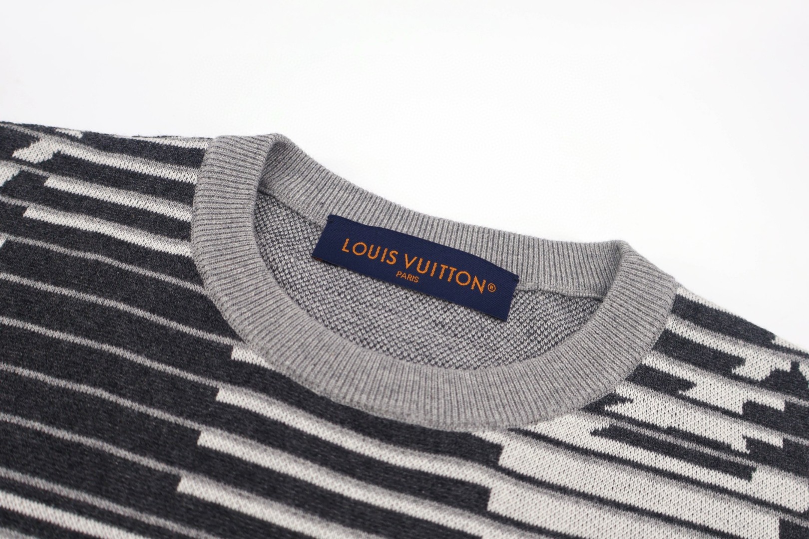 LOUIS VUITTON 路易威登 错视条纹老花针织衫 短袖 T恤 B5 HVN36WAUR22H