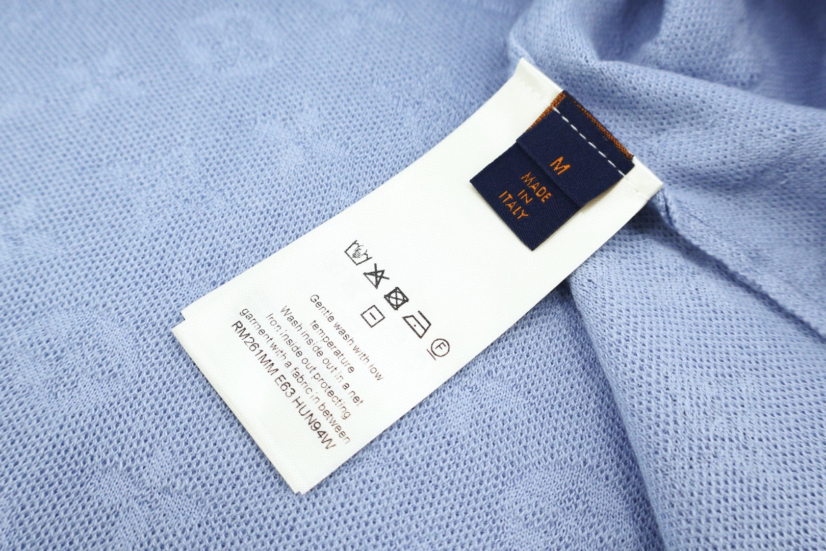 LOUIS VUITTON 路易威登 老花满印针织Polo衫 针织衫 短袖 蓝色 B5 1AK7KI