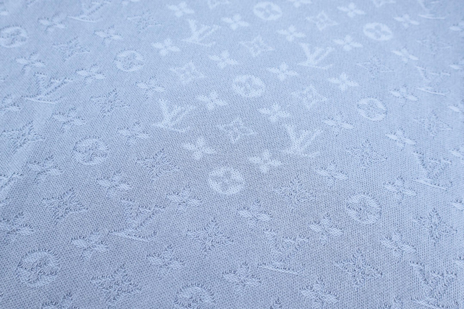 LOUIS VUITTON 路易威登 老花满印针织Polo衫 针织衫 短袖 蓝色 B5 1AK7KI