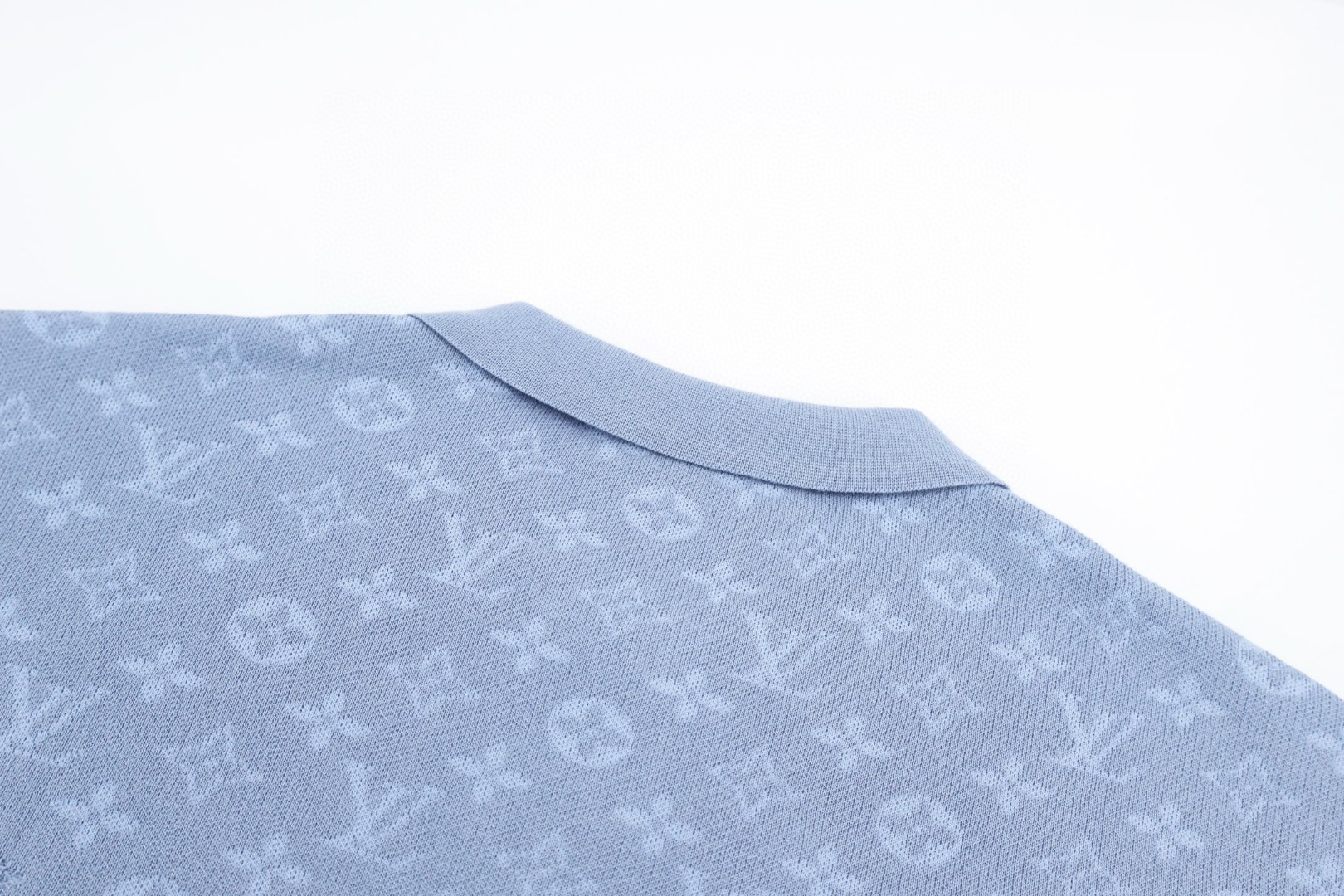 LOUIS VUITTON 路易威登 老花满印针织Polo衫 针织衫 短袖 蓝色 B5 1AK7KI