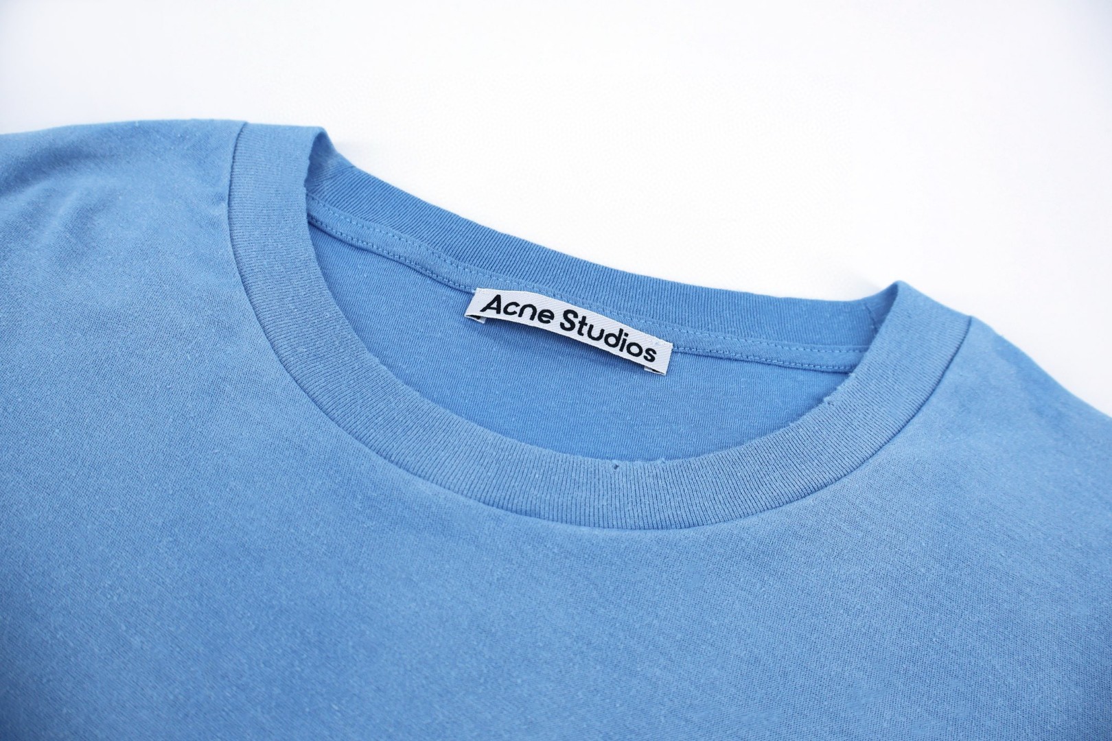 Acne Studios 喷绘做旧徽标圆领T恤 短袖 女款 蓝色 A0 