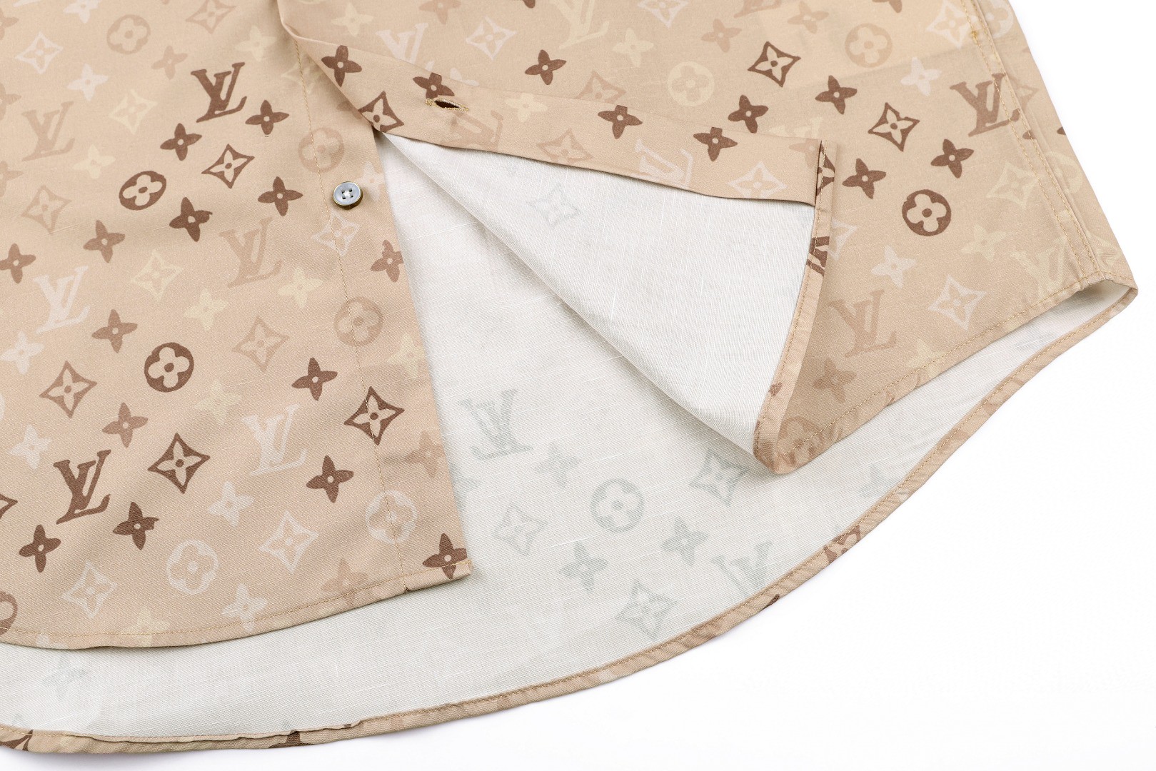 LOUIS VUITTON 路易威登 老花满印短袖衬衫 外套 棕褐色 A7 1AK780