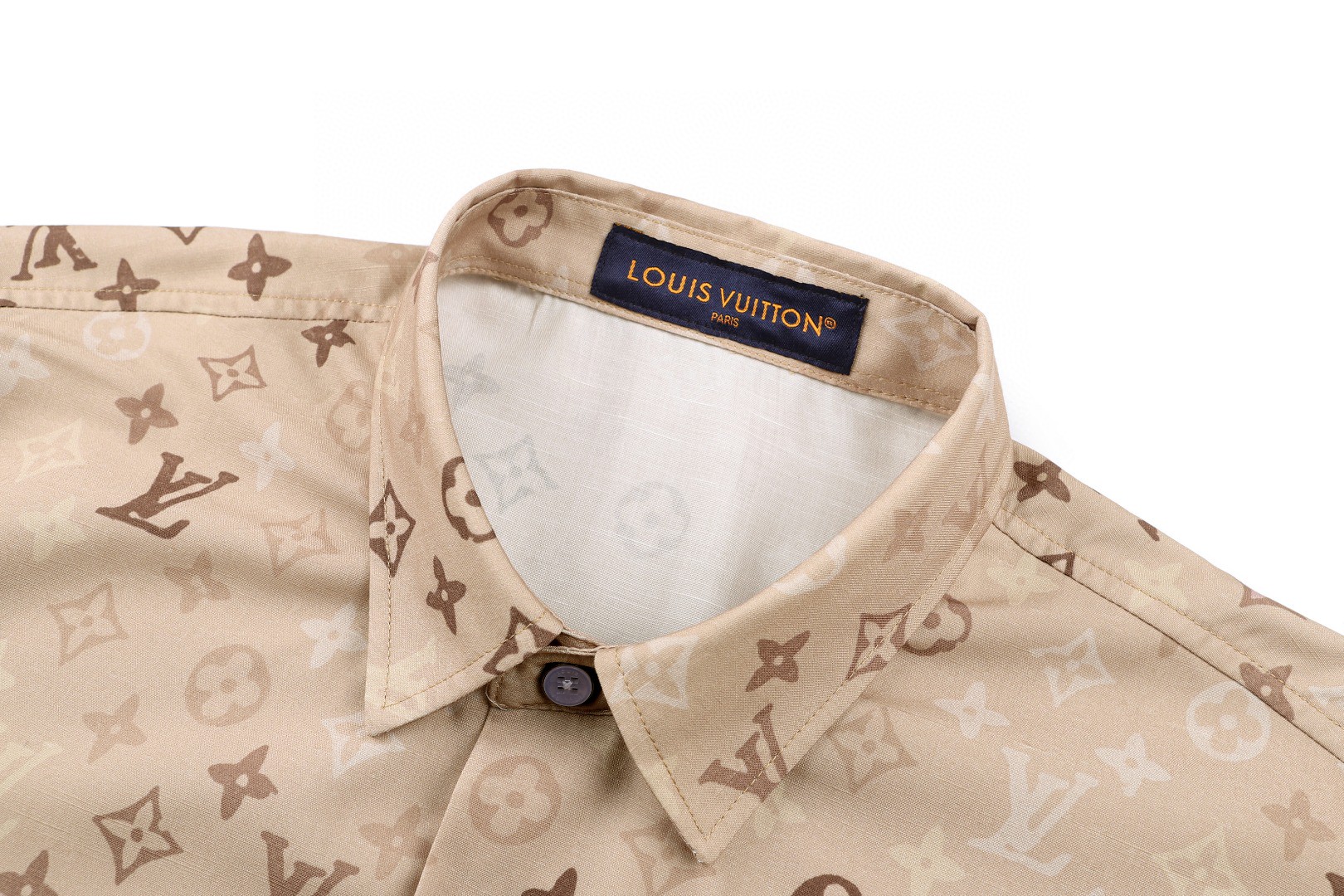 LOUIS VUITTON 路易威登 老花满印短袖衬衫 外套 棕褐色 A7 1AK780