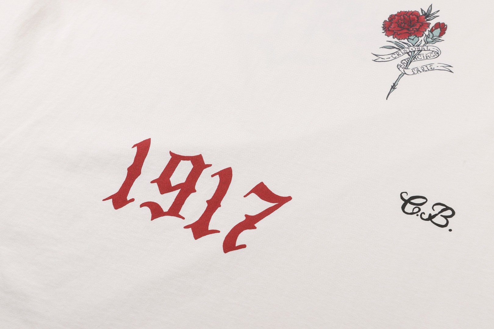 Balenciaga 巴黎世家 TATTOO纹身图案圆领短袖 T恤 夏季 米白色 A0 764235TUVJ29020