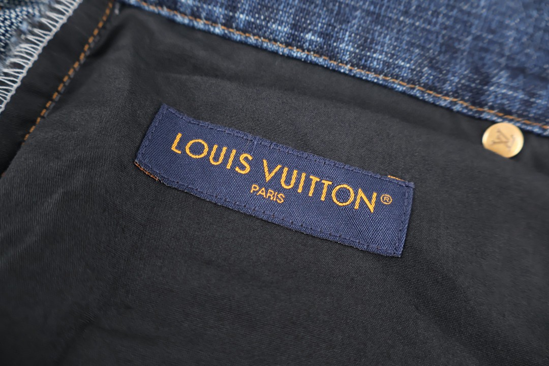 LOUIS VUITTON 路易威登 复古水洗阔腿牛仔裤 休闲裤 长裤 裤子 蓝色 C0 