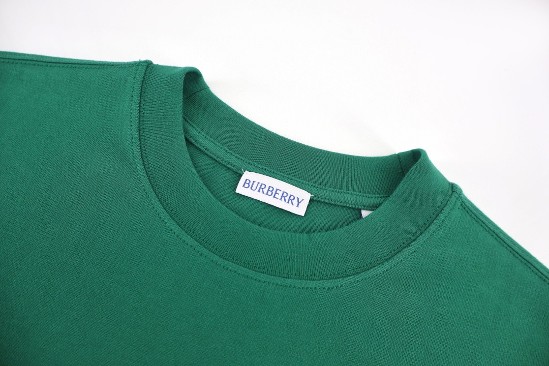 Burberry 巴宝莉 植绒战马圆领Tee 短袖 T恤 白色 绿色 A0 81279501