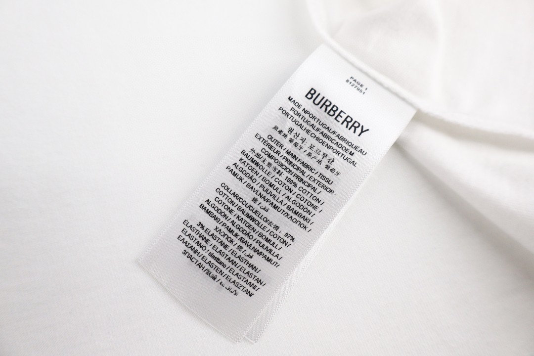 Burberry 巴宝莉 植绒战马圆领Tee 短袖 T恤 白色 绿色 A0 81279501