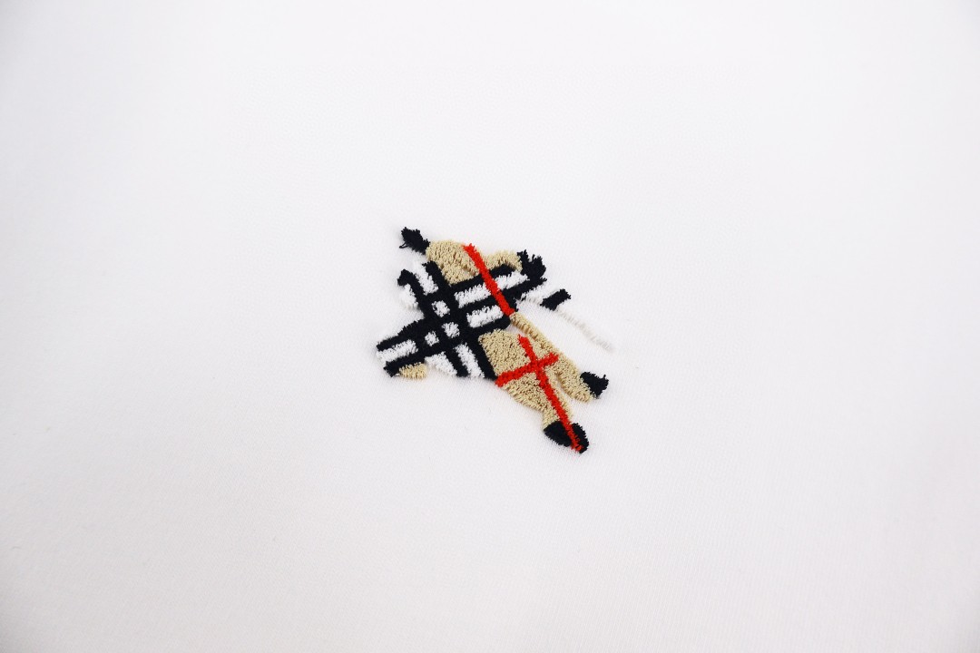 Burberry 巴宝莉 植绒战马圆领Tee 短袖 T恤 白色 绿色 A0 81279501