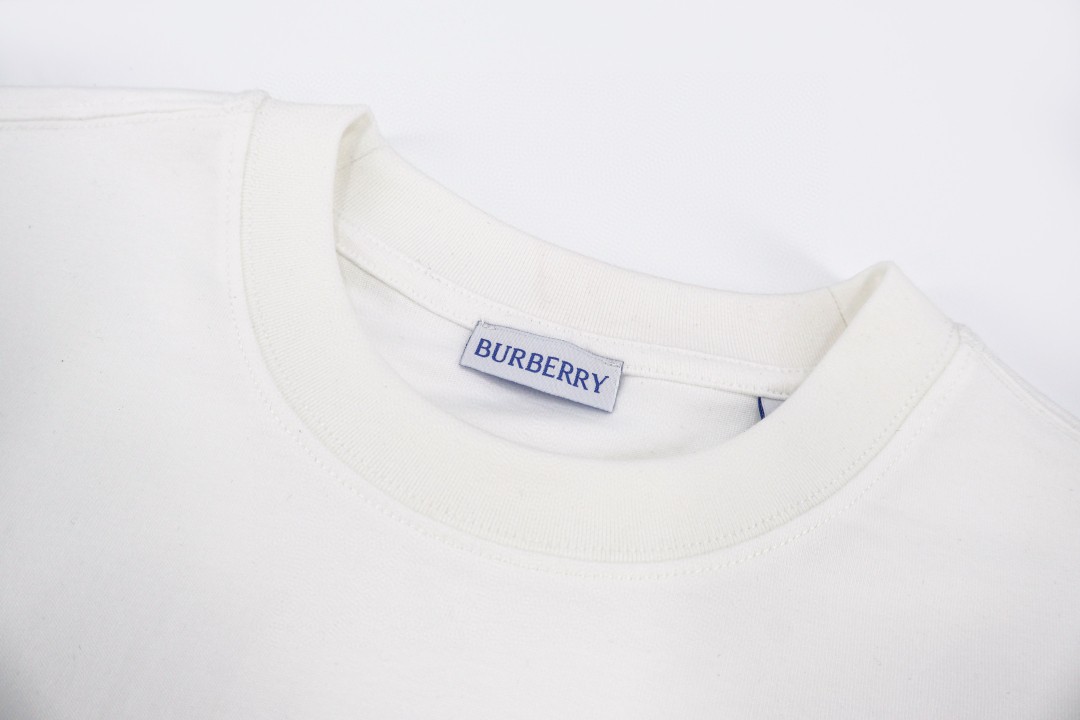 Burberry 巴宝莉 植绒战马圆领Tee 短袖 T恤 白色 绿色 A0 81279501