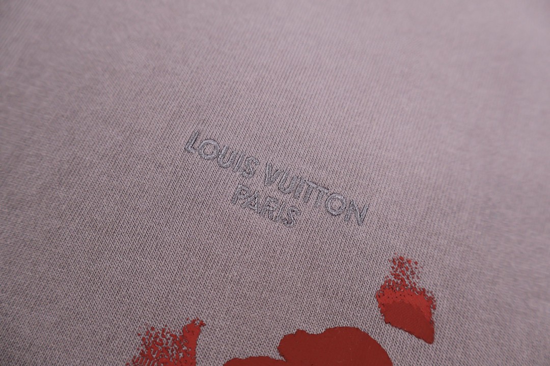 LOUIS VUITTON 路易威登 泼墨印花圆领短袖 T恤 灰紫色 A2 1AK7HI