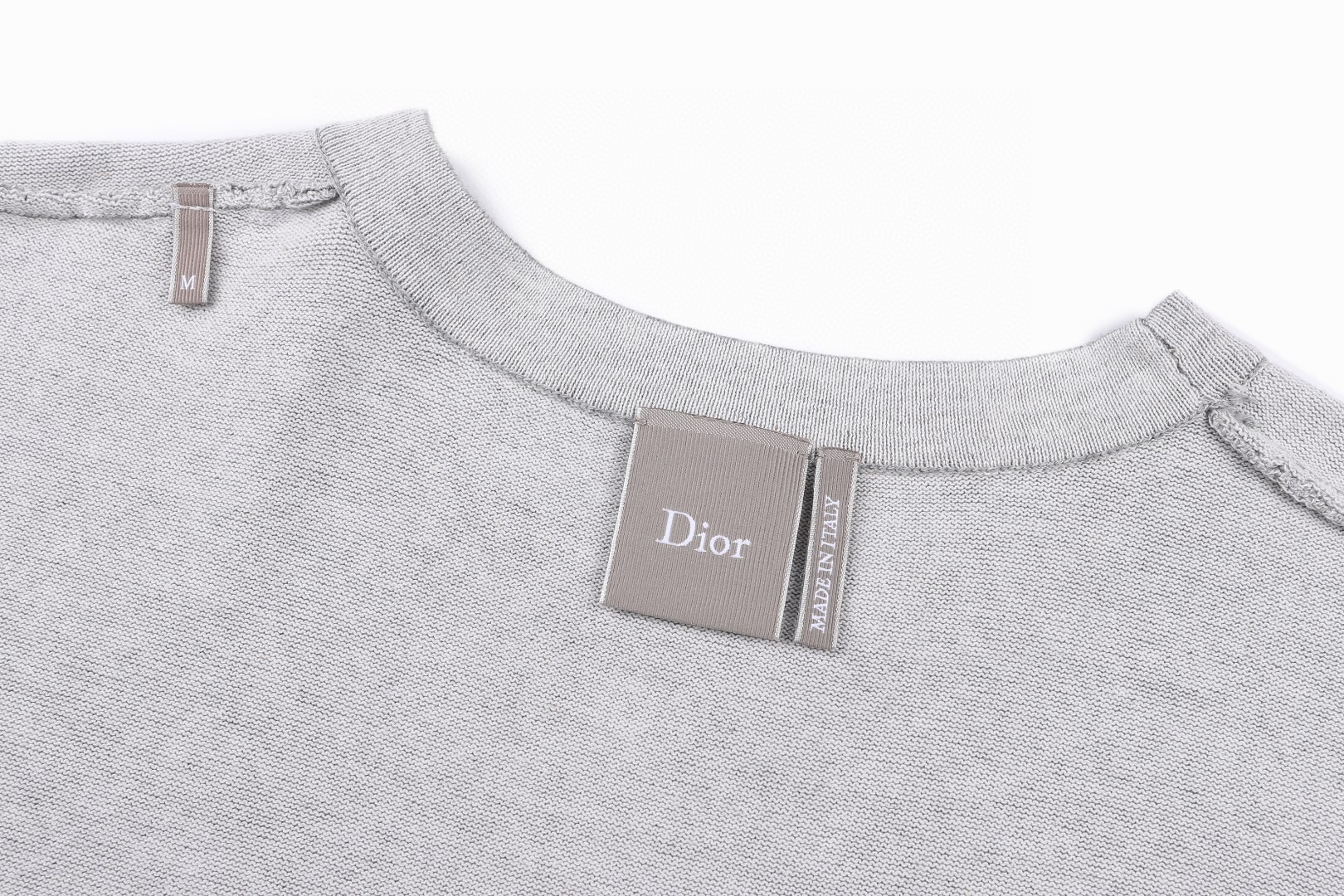 DIOR 迪奥 刺绣logo针织圆领短袖 针织衫 T恤 灰色 A7 693M604A7031-C880