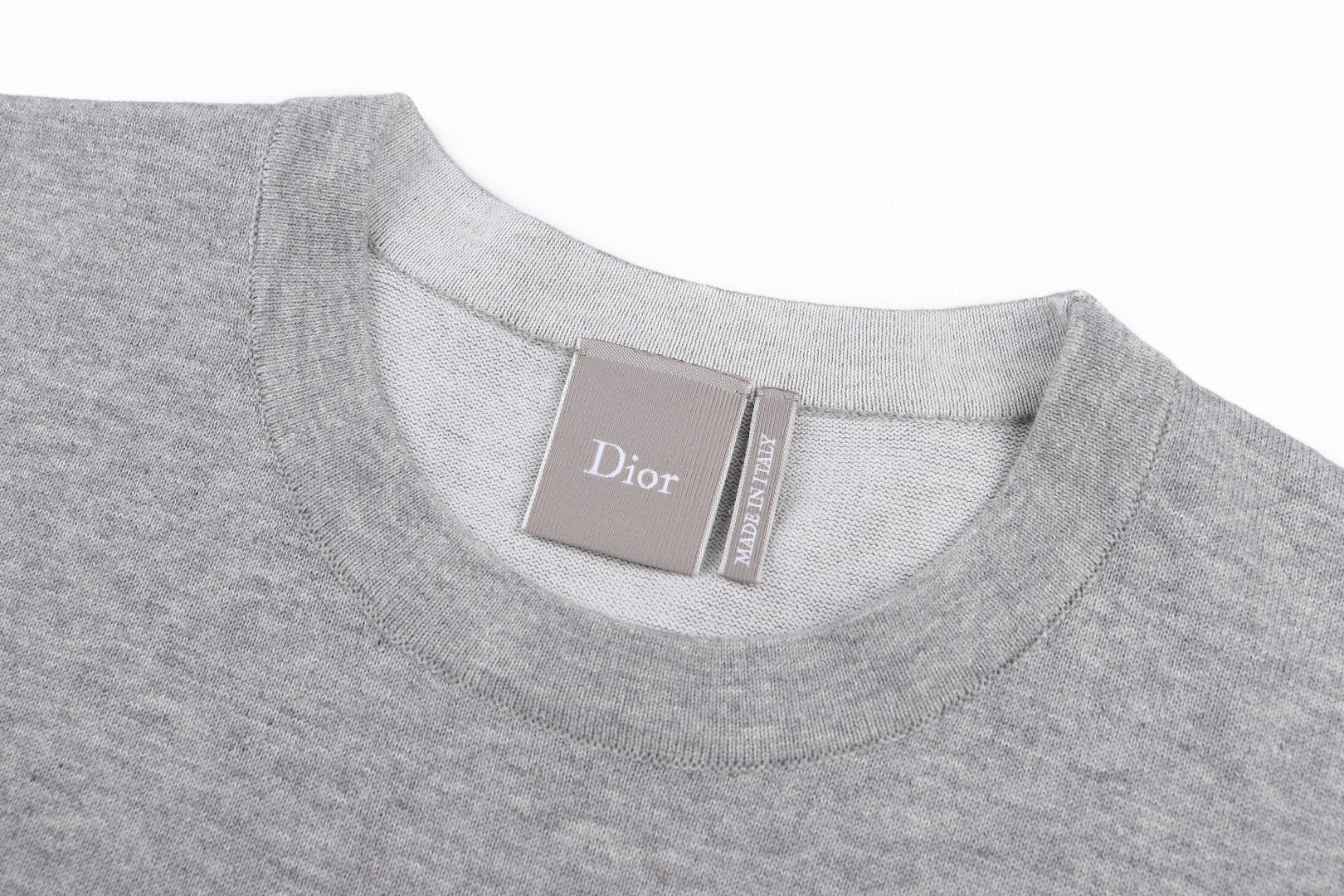 DIOR 迪奥 刺绣logo针织圆领短袖 针织衫 T恤 灰色 A7 693M604A7031-C880