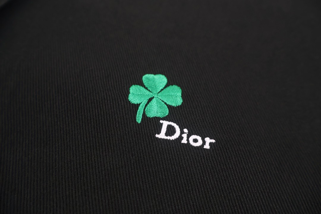 DIOR 迪奥 四叶草刺绣衬衫 外套 长袖 黑色 B5 683D585A3044-C986
