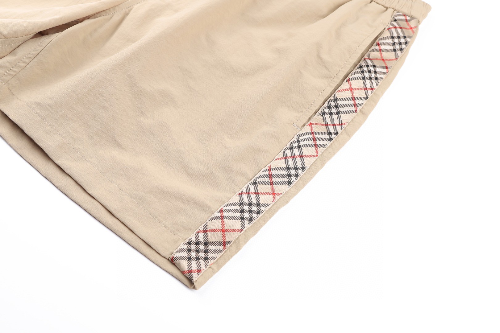 Burberry 巴宝莉 侧边经典格纹拼接抽绳休闲短裤 裤子 运动裤 黑色 蓝色 藏蓝色 绿色 卡其色 A7 