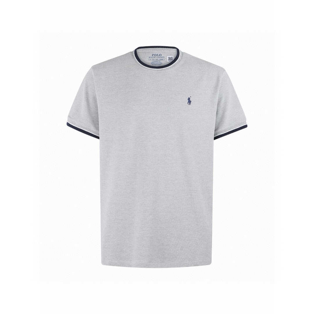 Ralph Lauren 拉夫劳伦 拼接小马刺绣网眼布短袖 白色 灰色 藏蓝色 A0 710963492-002