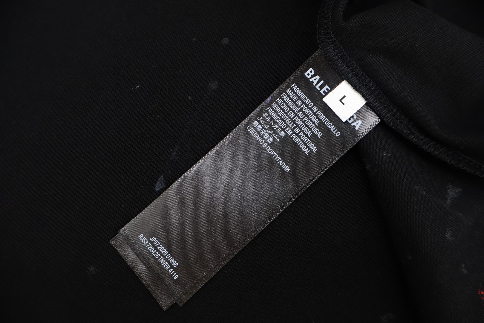Balenciaga 巴黎世家 圆环刺绣涂鸦做旧圆领短袖 T恤 夏季 黑色 A5 764235TUVJ71000