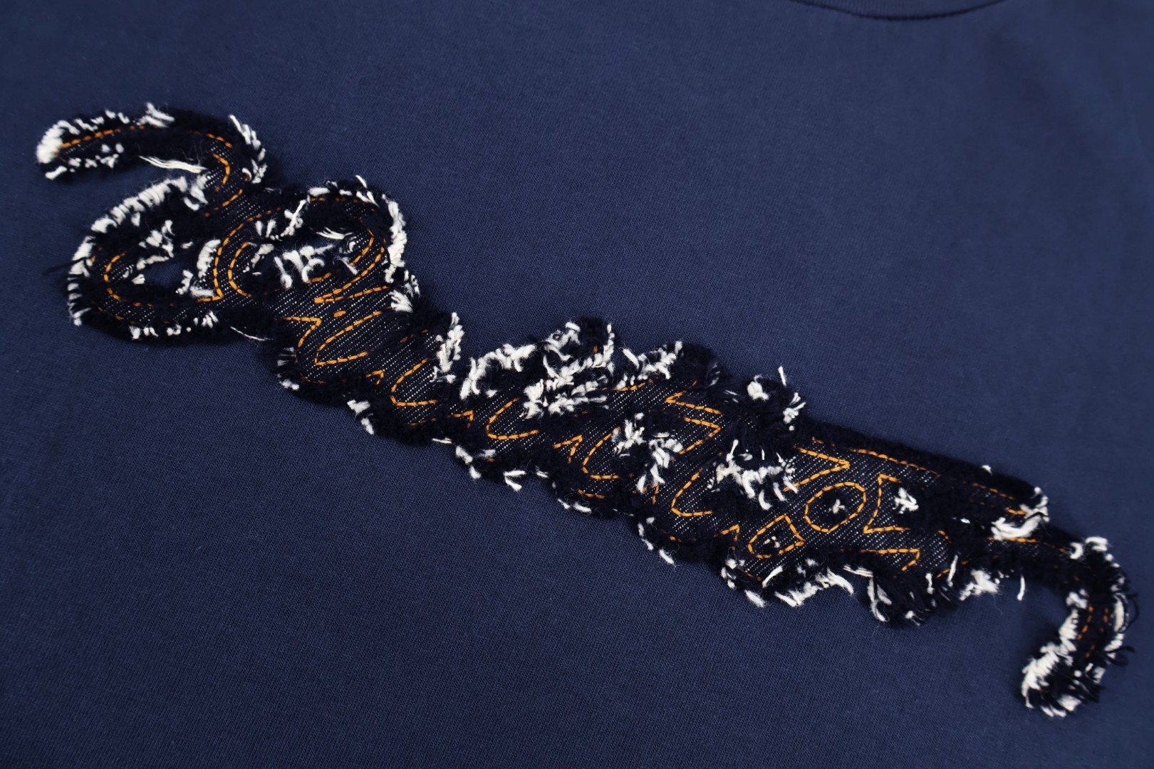 LOUIS VUITTON 路易威登 牛仔贴布绣圆领短袖 T恤 蓝色 A0 1AK7HA