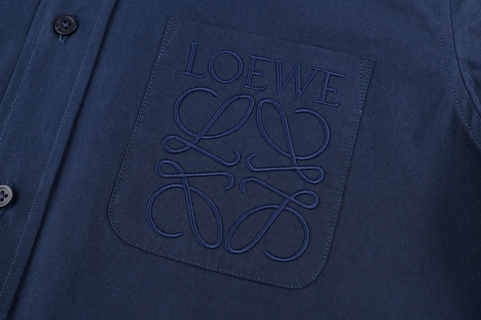 LOEWE 罗意威 口袋刺绣衬衫 外套 长袖 蓝色 B0 