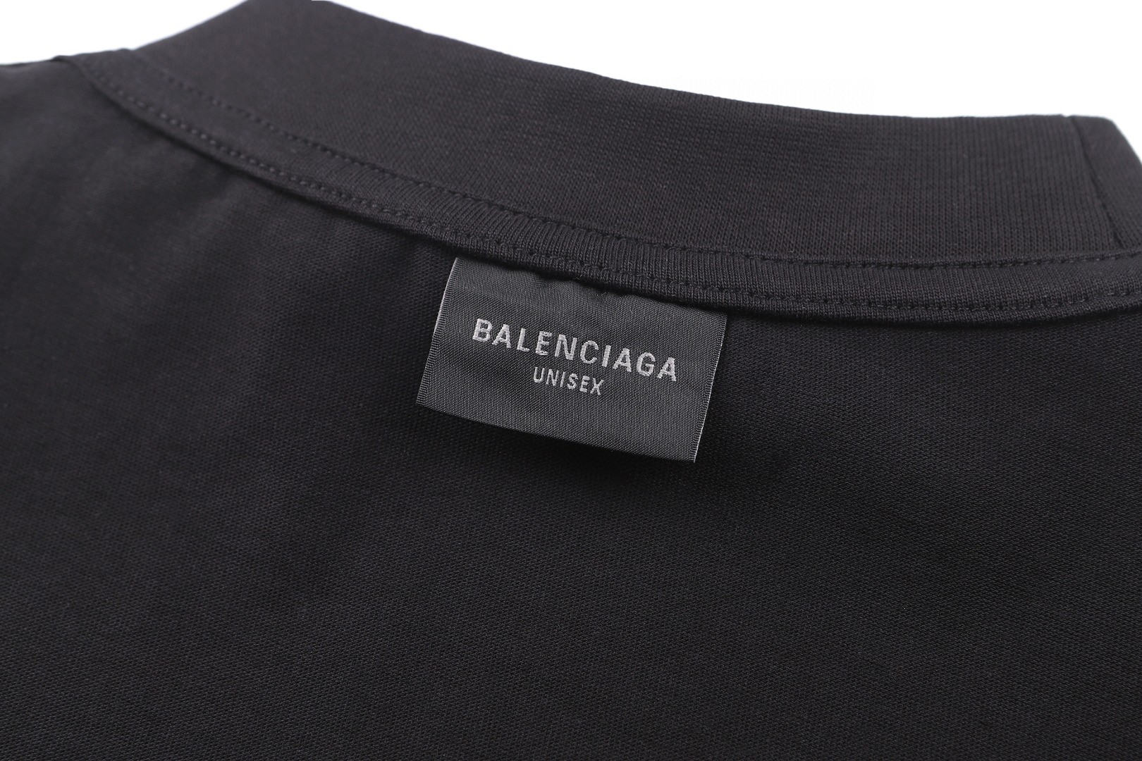 Balenciaga 巴黎世家 标识logo刺绣圆领短袖 T恤 夏季 米白色 黑色 A0 764235TQVS89121