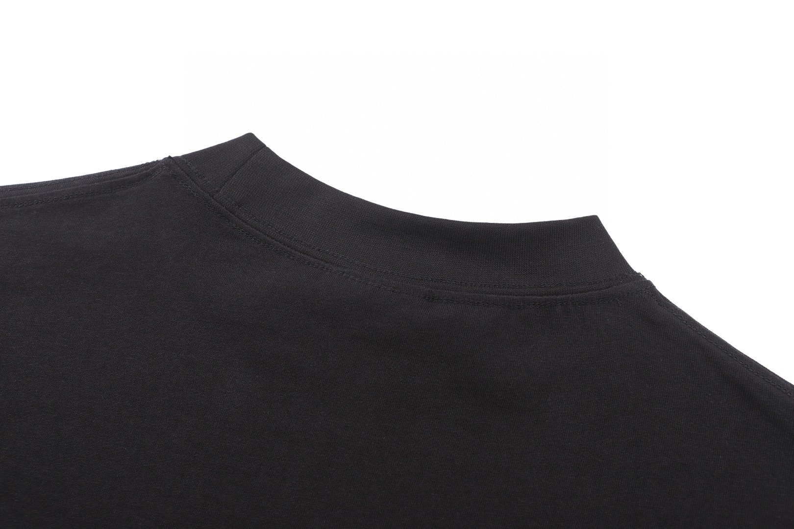 Balenciaga 巴黎世家 标识logo刺绣圆领短袖 T恤 夏季 米白色 黑色 A0 764235TQVS89121