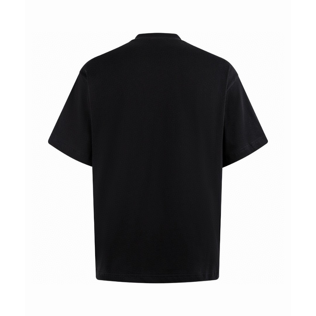Balenciaga 巴黎世家 标识logo刺绣圆领短袖 T恤 夏季 米白色 黑色 A0 764235TQVS89121