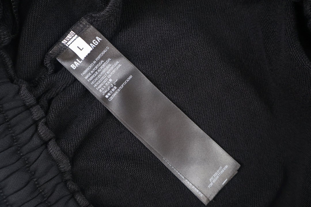 Balenciaga 巴黎世家 环标松紧腰短裤 休闲裤 运动裤 裤子 夏季 黑色 A5