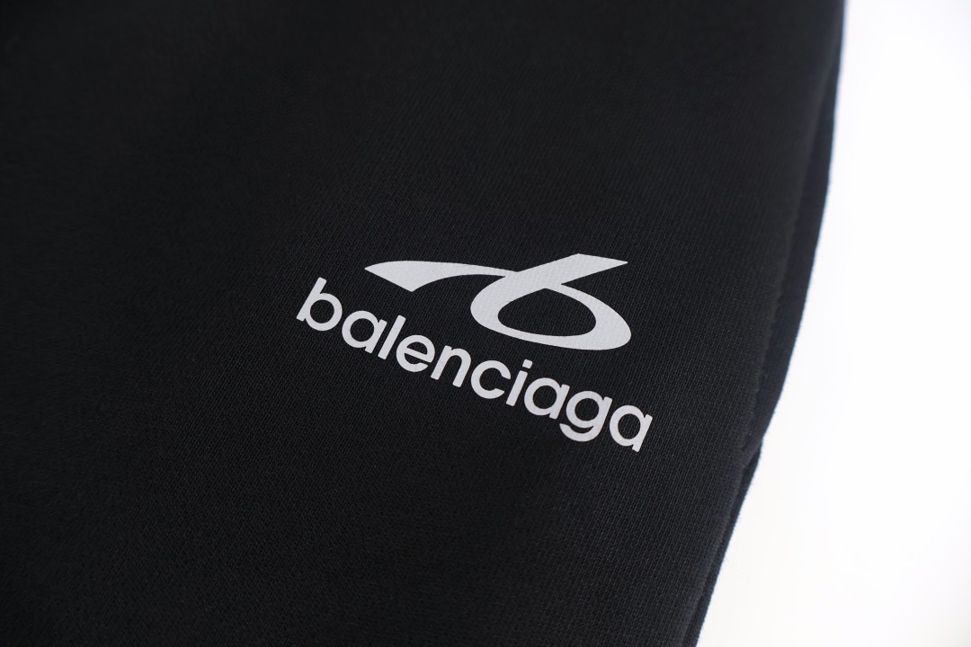 Balenciaga 巴黎世家 环标松紧腰短裤 休闲裤 运动裤 裤子 夏季 黑色 A5