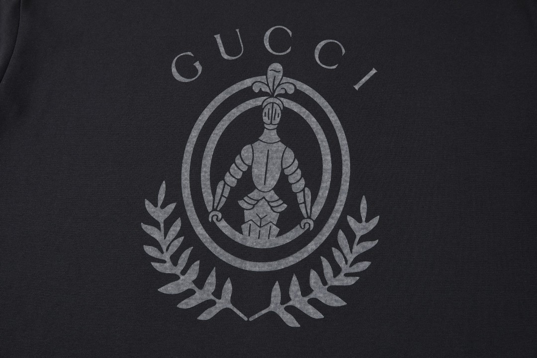 GUCCI 古驰 印花标识圆领短袖 T恤 夏款 白色 黑色 A0 864626XJH2O1152