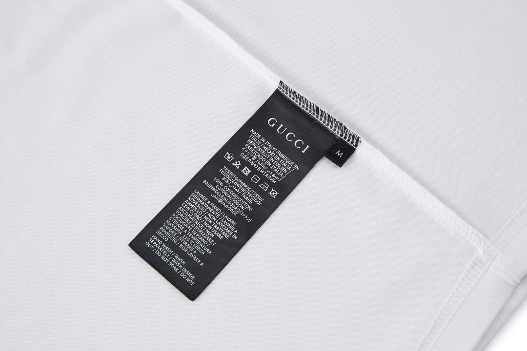 GUCCI 古驰 印花标识圆领短袖 T恤 夏款 白色 黑色 A0 864626XJH2O1152