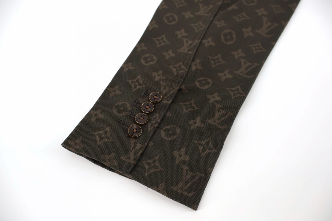LOUIS VUITTON 路易威登 老花满印牛仔西装外套 夹克 长袖 绿色 C0 1AJB88
