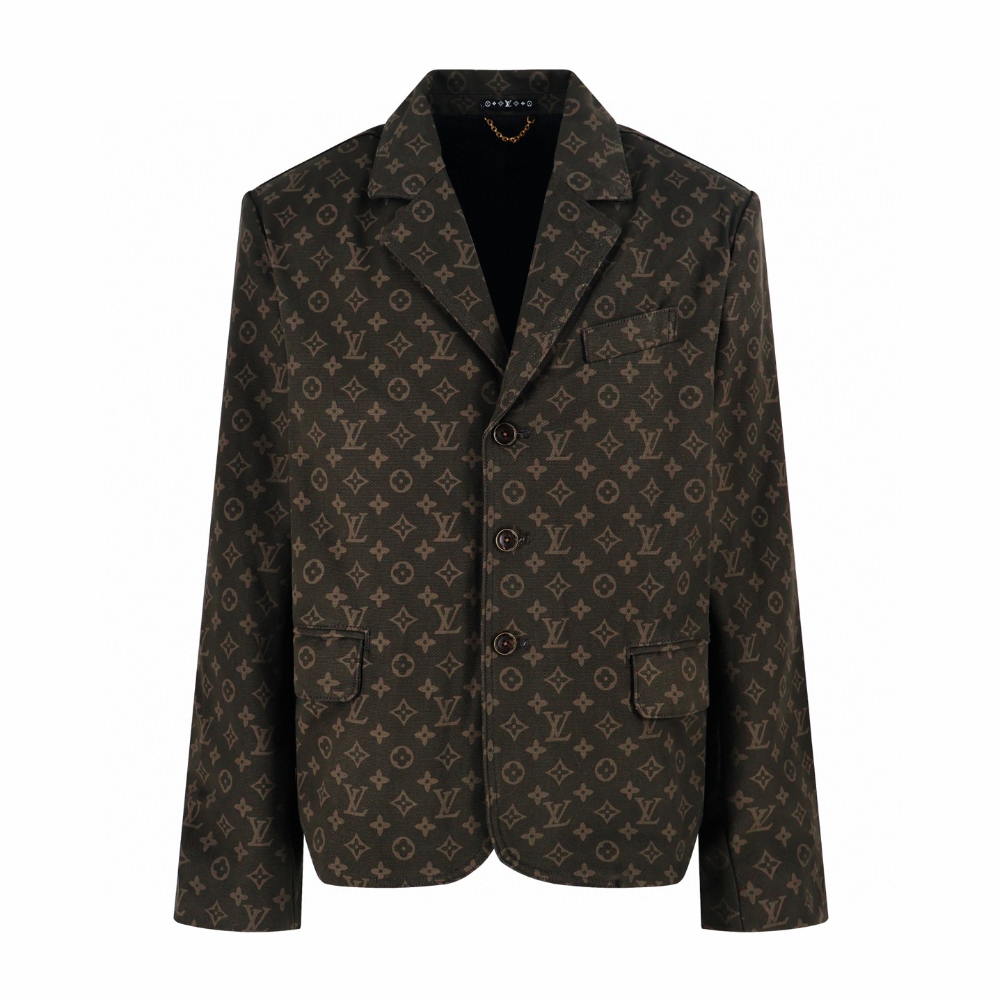 LOUIS VUITTON 路易威登 老花满印牛仔西装外套 夹克 长袖 绿色 C0 1AJB88