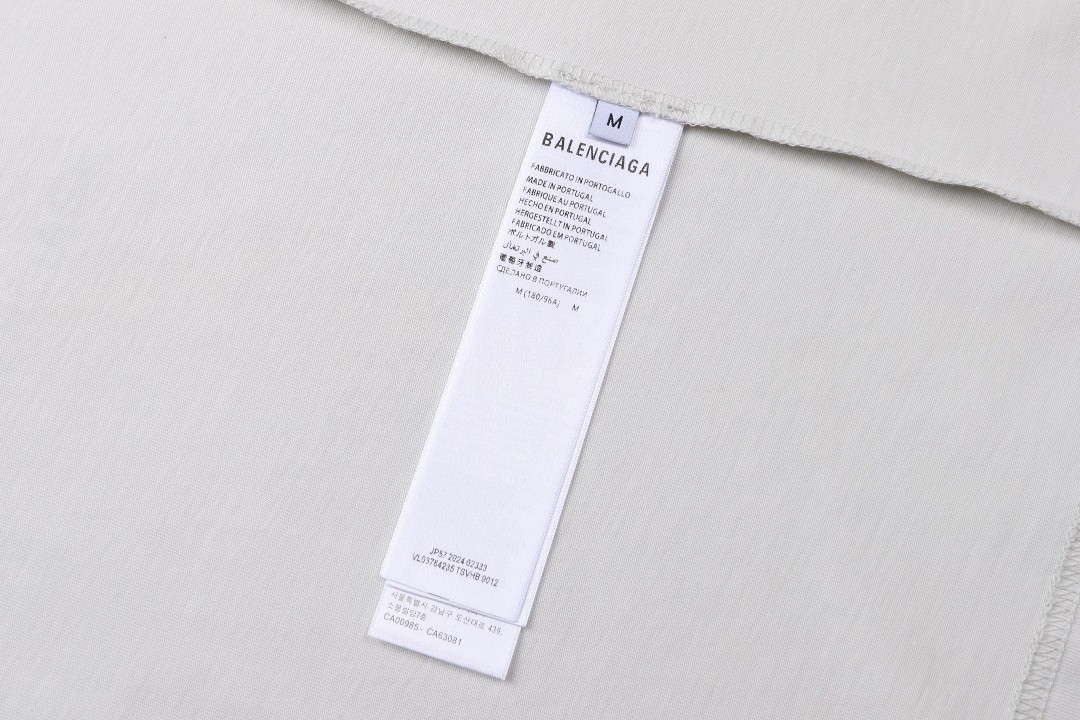 Balenciaga 巴黎世家 墨镜印花圆领短袖 T恤 夏季 白色 A0 764235TSVH89012