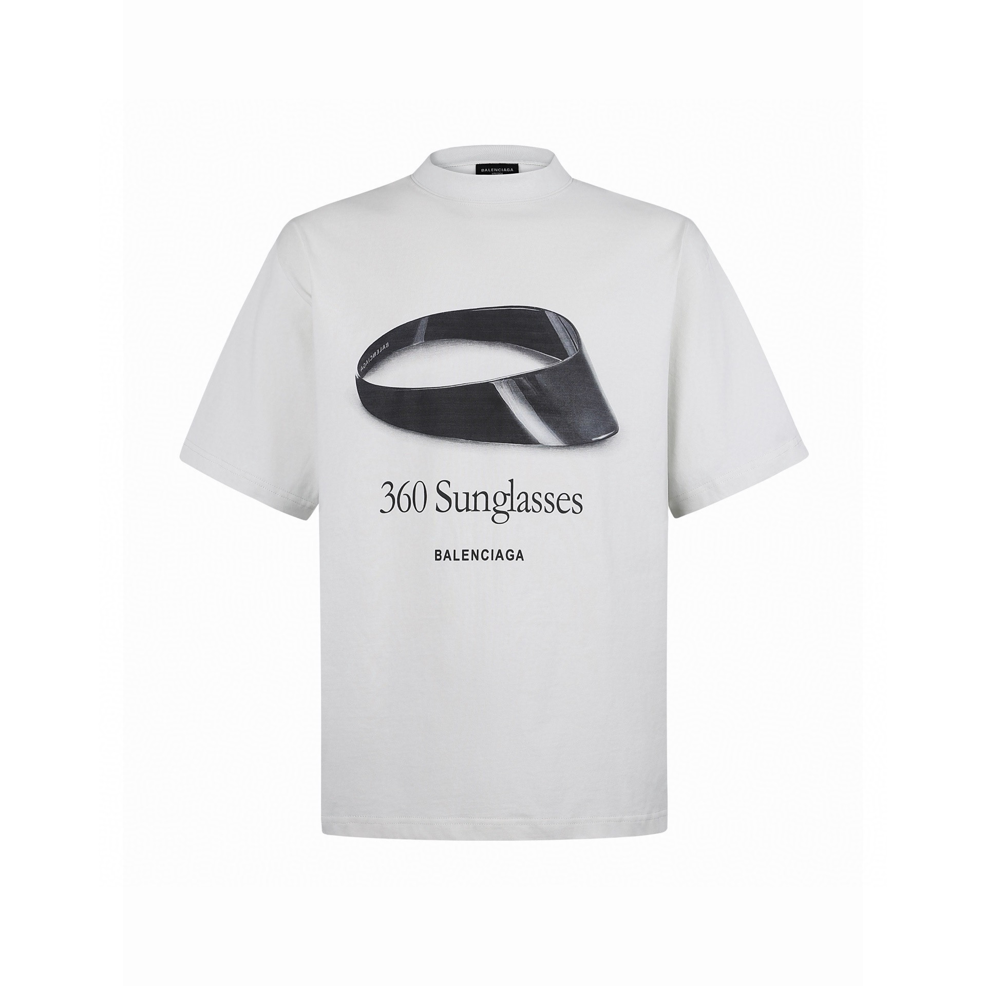 Balenciaga 巴黎世家 墨镜印花圆领短袖 T恤 夏季 白色 A0 764235TSVH89012