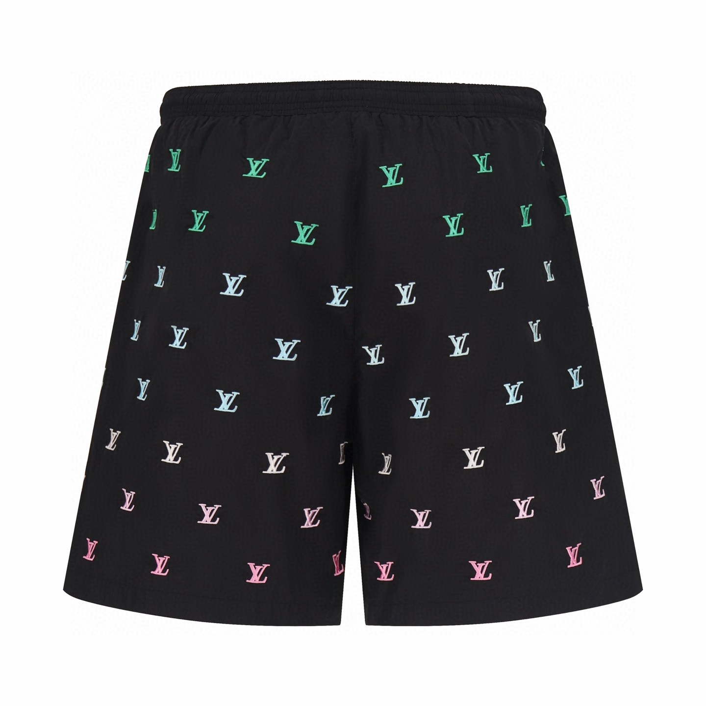 LOUIS VUITTON 路易威登 LV 渐变老花满印刺绣沙滩短裤 休闲裤 裤子 黑色 B0