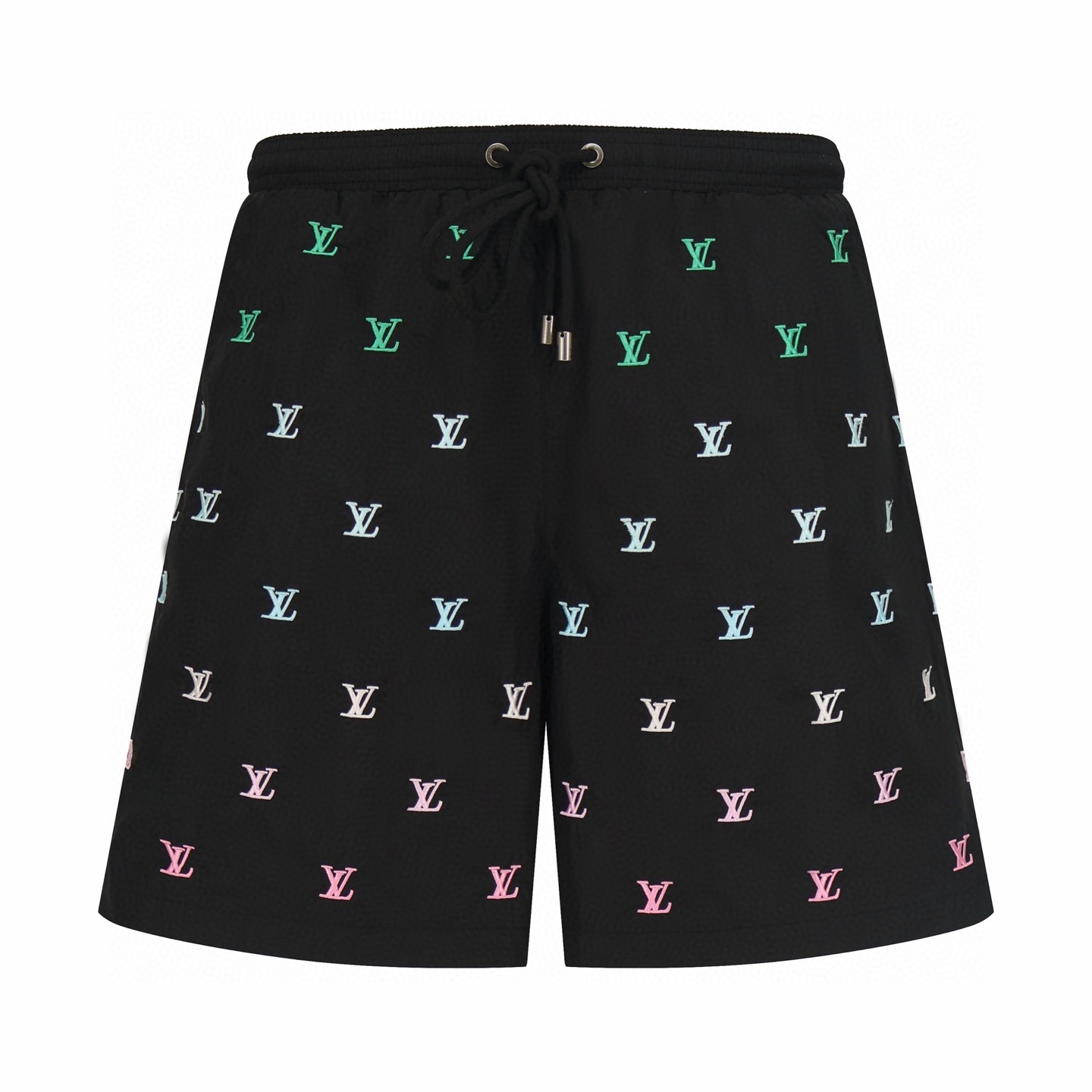 LOUIS VUITTON 路易威登 LV 渐变老花满印刺绣沙滩短裤 休闲裤 裤子 黑色 B0