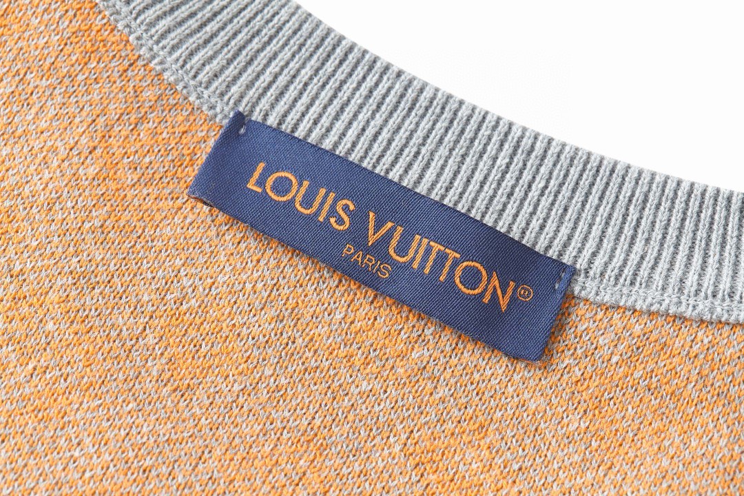 LOUIS VUITTON 路易威登 LV 满印提花橙字针织衫 T恤 短袖 B0 1AHVPC
