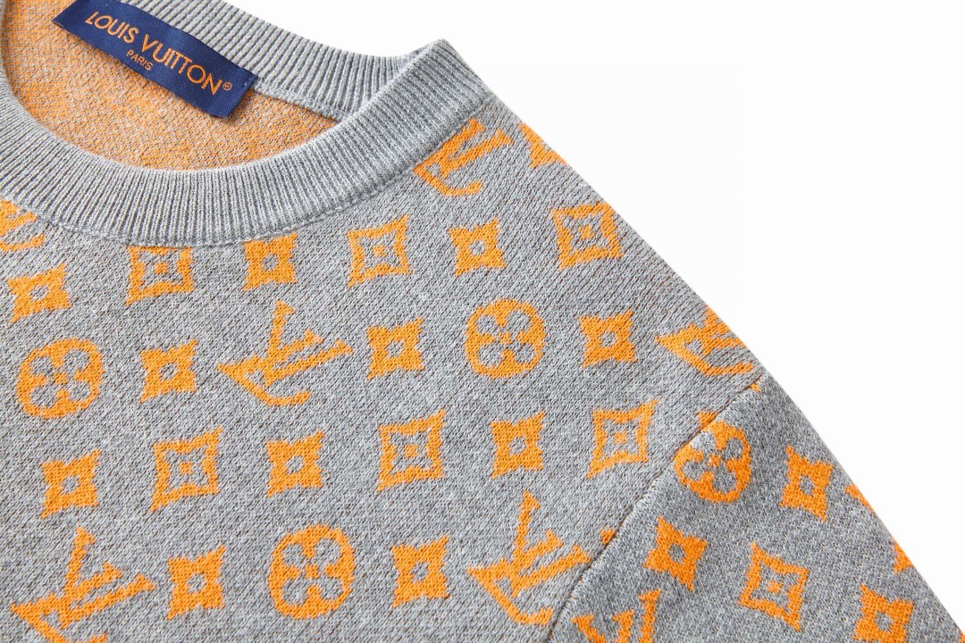 LOUIS VUITTON 路易威登 LV 满印提花橙字针织衫 T恤 短袖 B0 1AHVPC