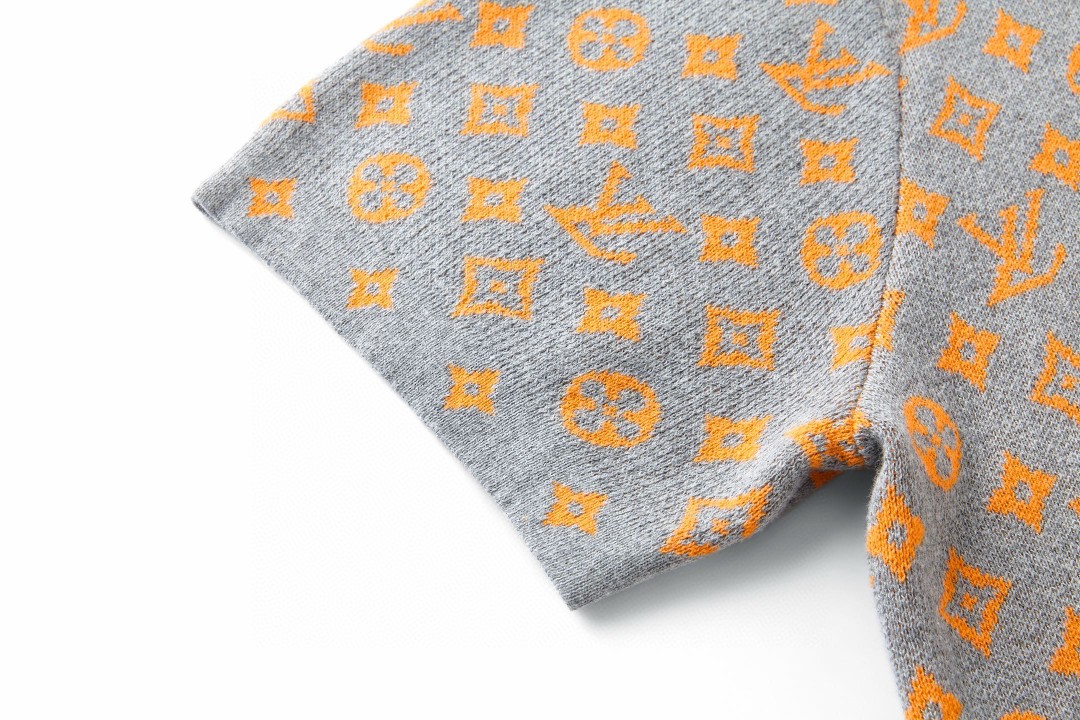 LOUIS VUITTON 路易威登 LV 满印提花橙字针织衫 T恤 短袖 B0 1AHVPC