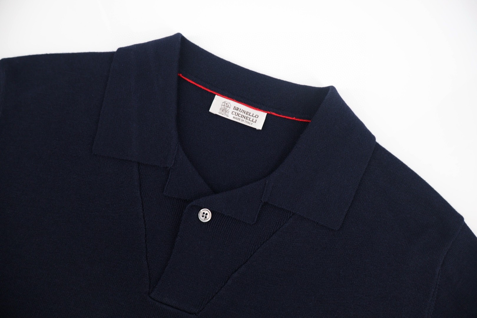 Brunello Cucinelli BC 单扣针织Polo衫 短袖 T恤 老钱风 杏色 蓝色 B0