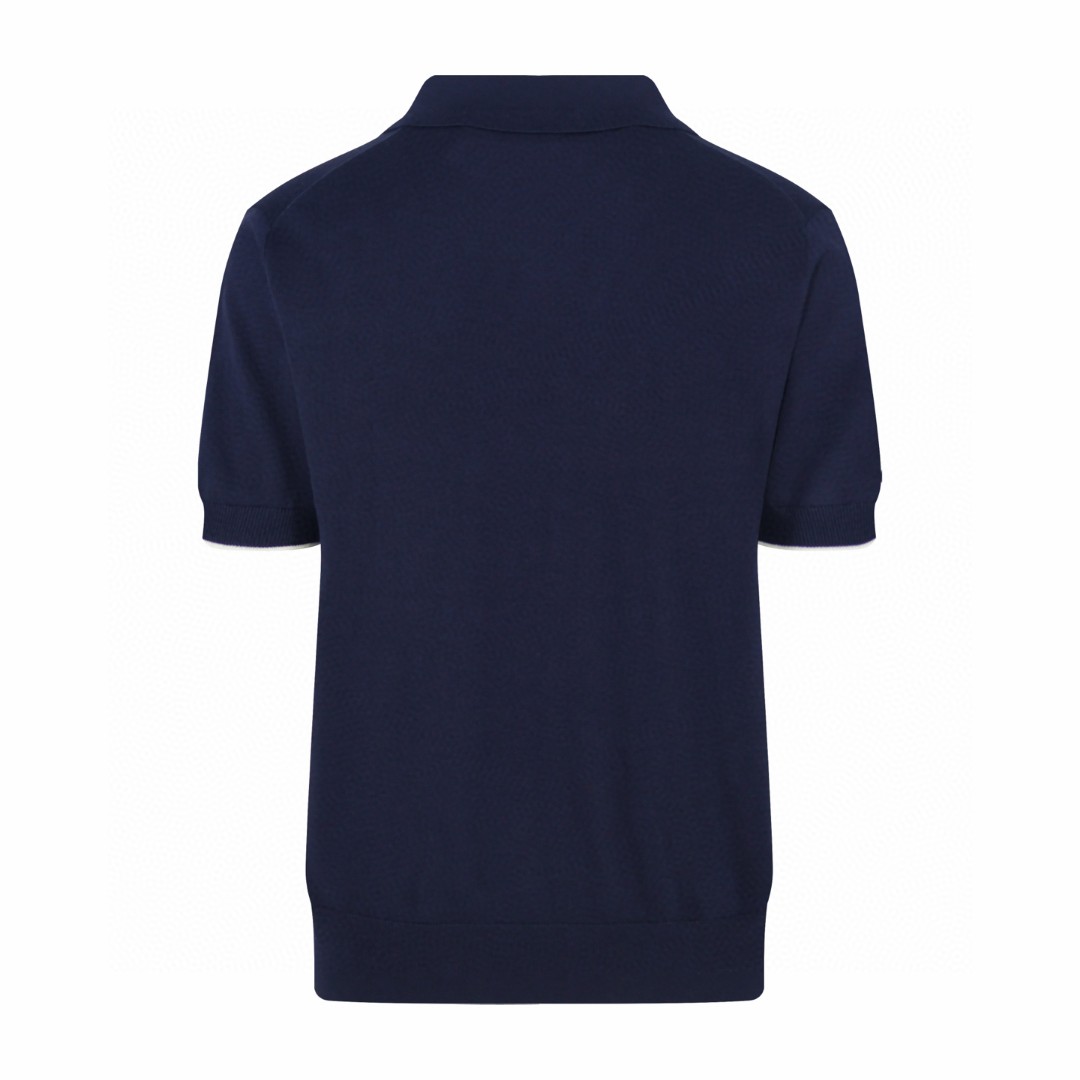 Brunello Cucinelli BC 单扣针织Polo衫 短袖 T恤 老钱风 杏色 蓝色 B0