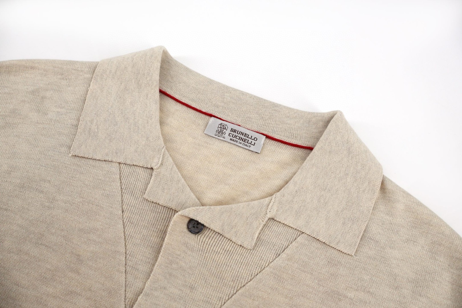 Brunello Cucinelli BC 单扣针织Polo衫 短袖 T恤 老钱风 杏色 蓝色 B0
