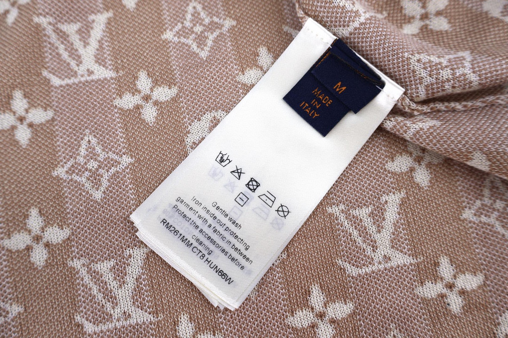LOUIS VUITTON 路易威登 满印黄条针织衫 短袖 T恤 B0