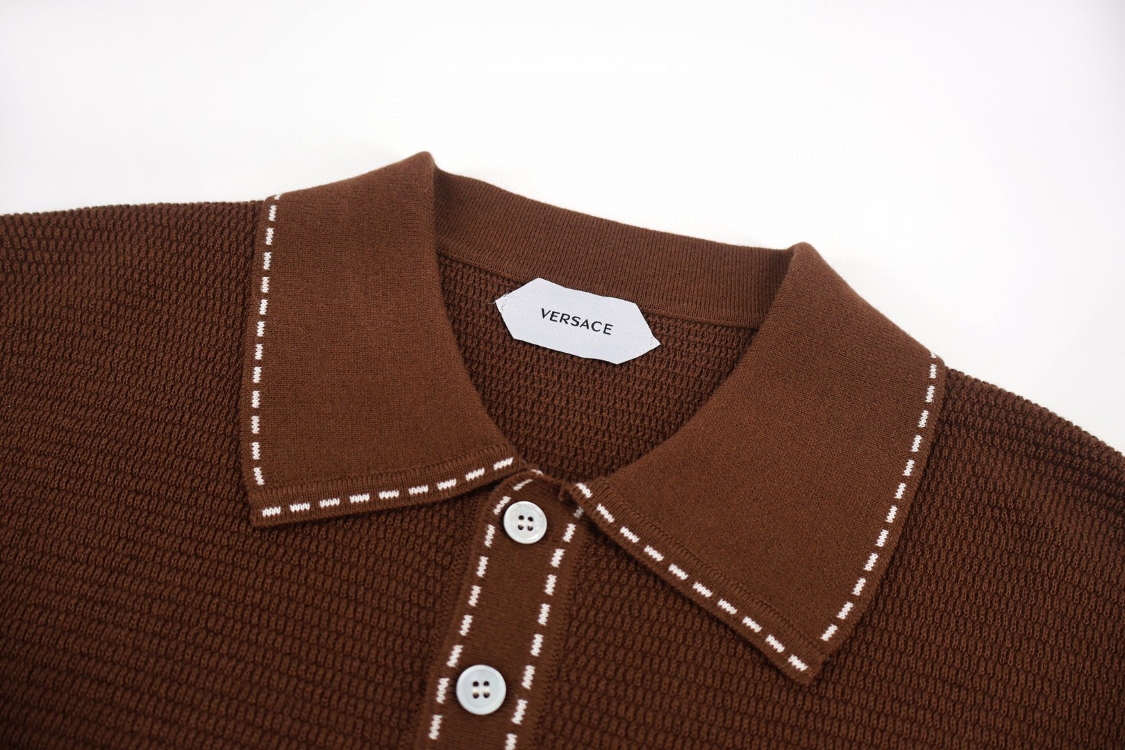 Versace 范思哲 针织Polo衫 短袖 夏款 棕色 蓝色 B0 1024330-1A17407-1U040