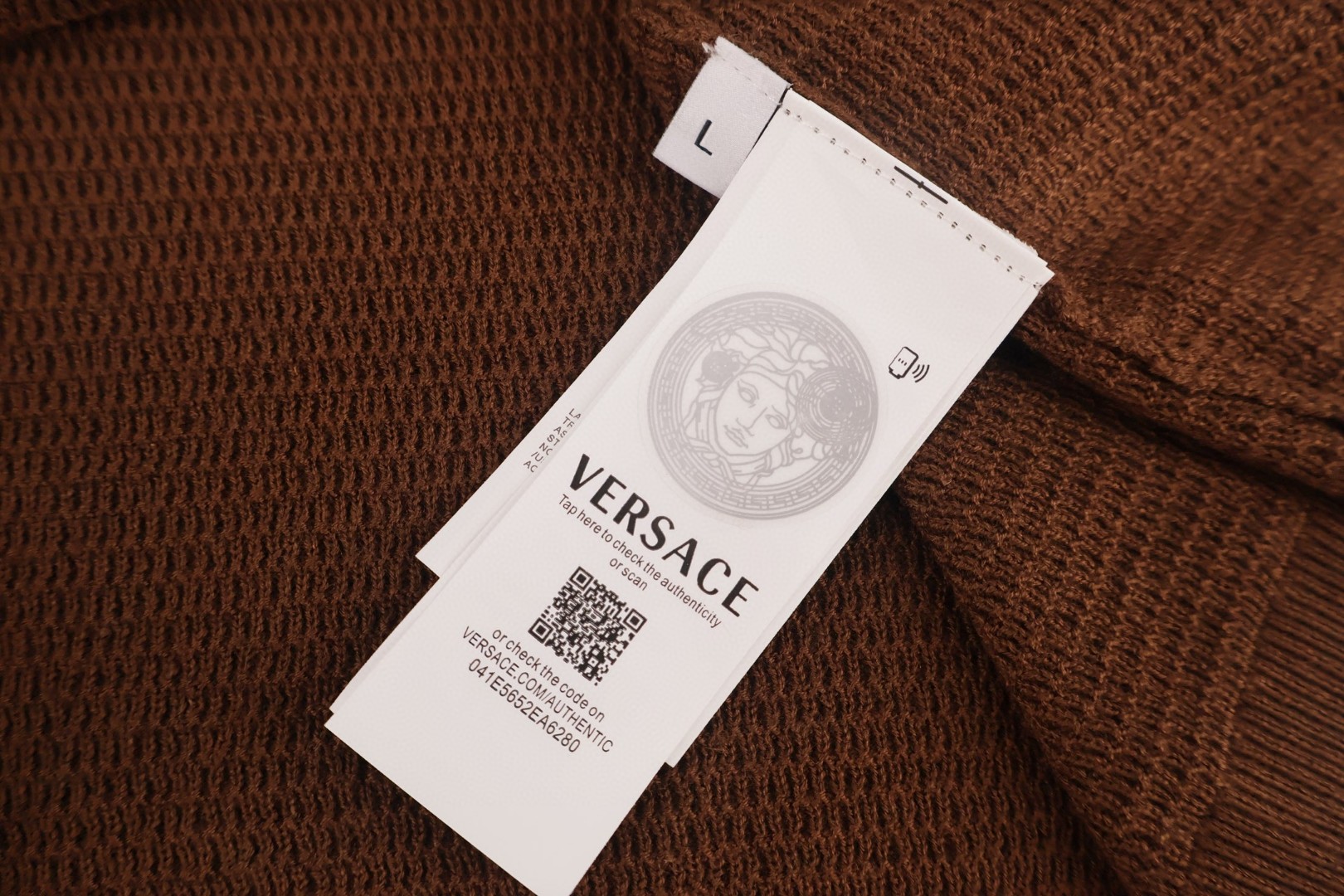Versace 范思哲 针织短袖衬衫 夏款 棕色 绿色 B0 1023554-1A17407-1N890
