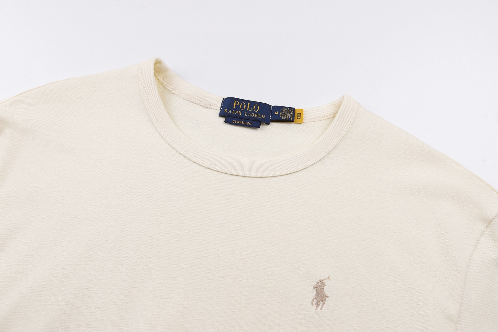 Ralph Lauren 拉夫劳伦 小马刺绣圆领短袖 T恤 夏款 米白色 黑色 A0 MNPOTSH1N822139-101