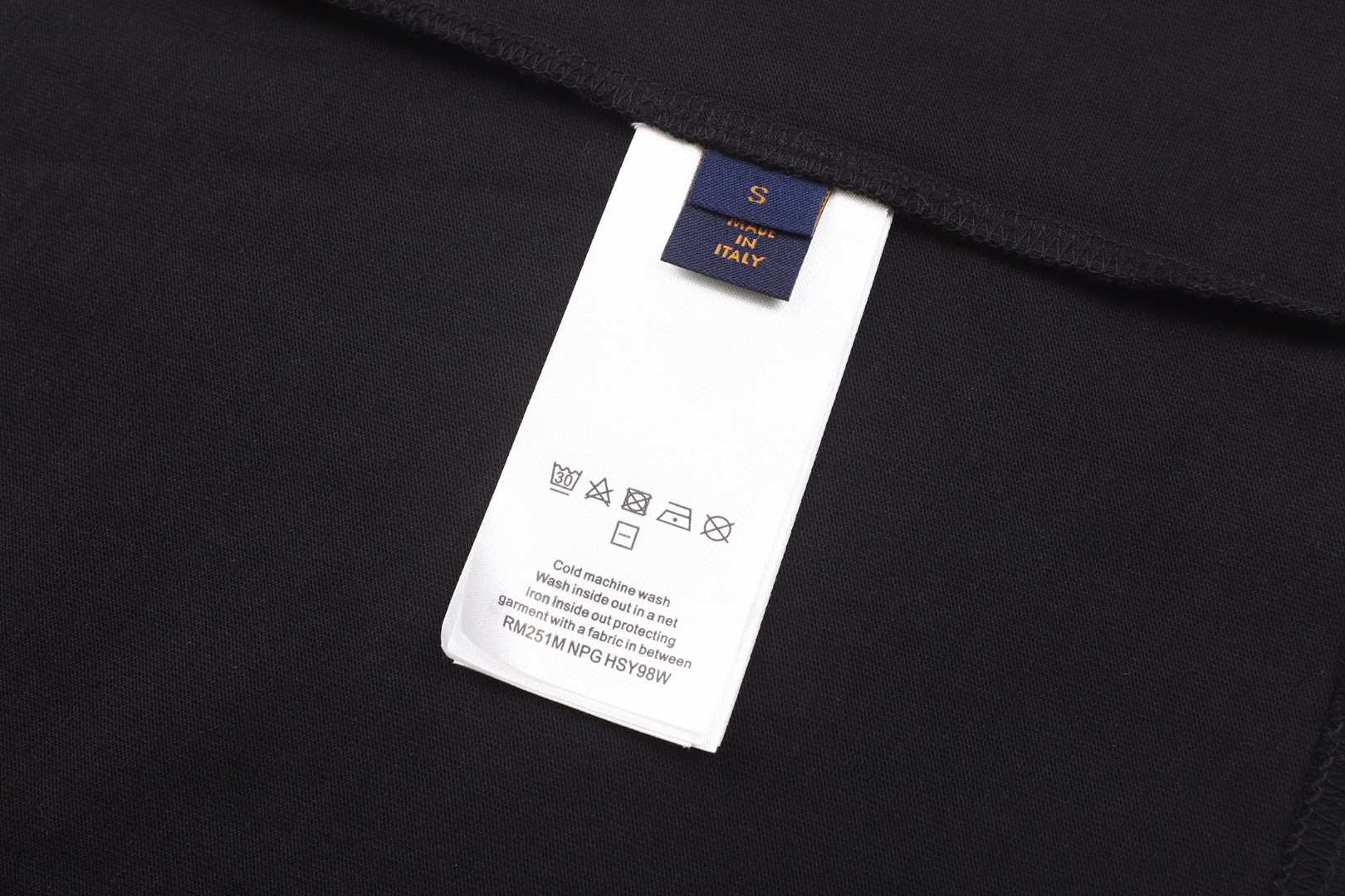 LOUIS VUITTON 路易威登 刺绣标识圆领短袖 T恤 黑色 A0 1AK7G3
