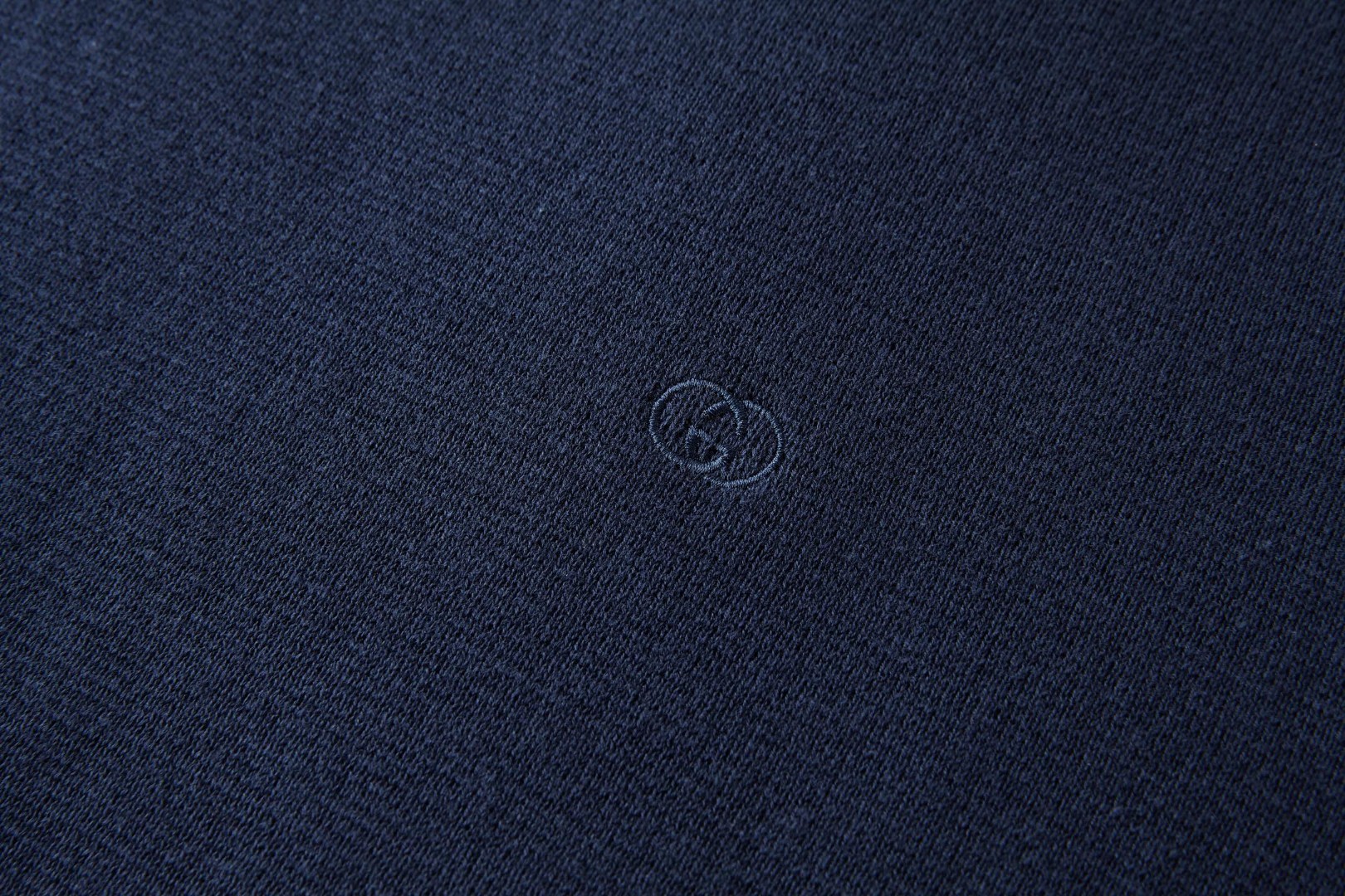 GUCCI 古驰 刺绣双G标识圆领针织衫 短袖 夏季 藏蓝色 B0