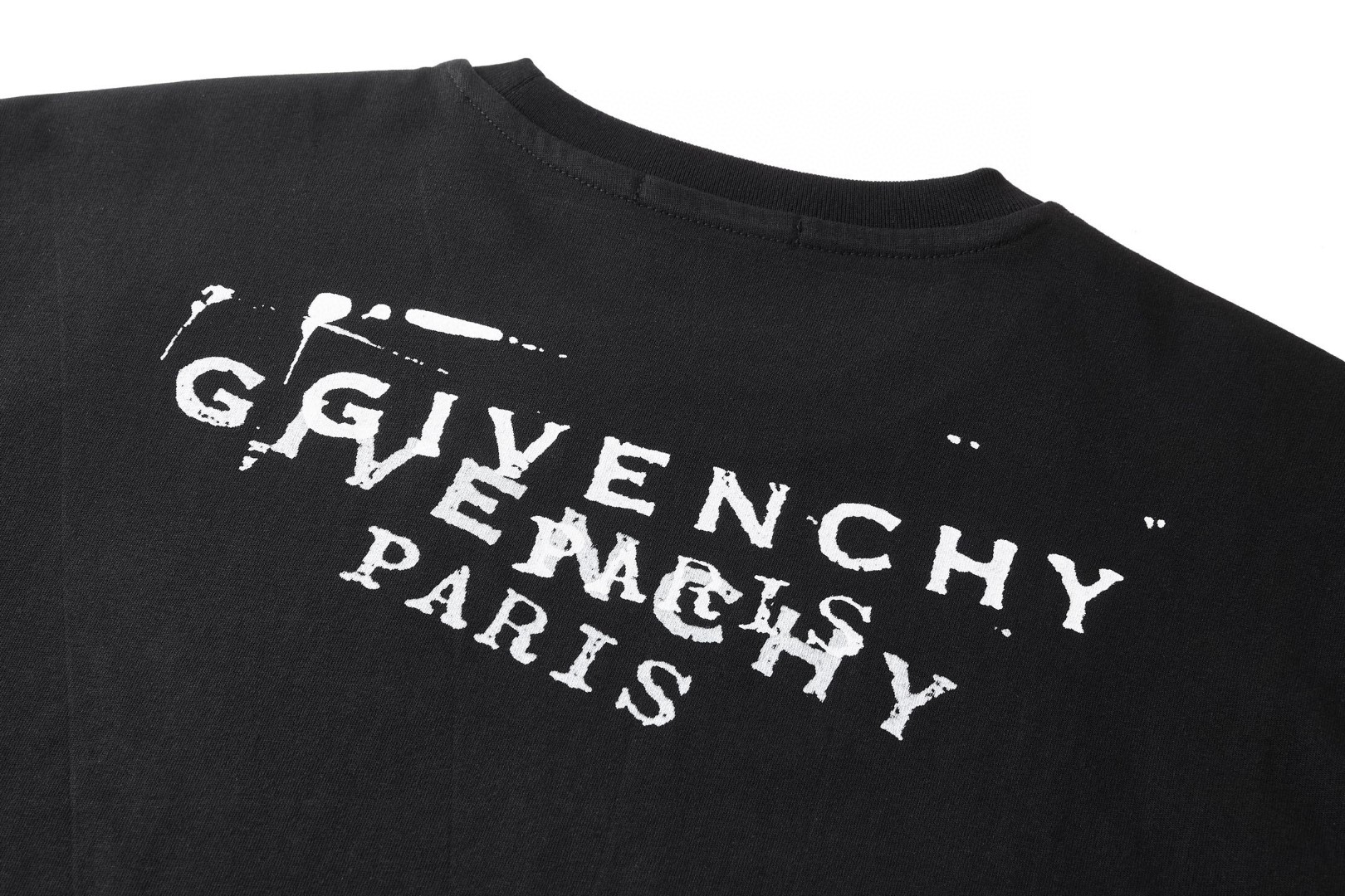 Givenchy 纪梵希 错视印花标识圆领短袖 T恤  夏款 男女同款 白色 黑色 A0 BM71NK3YSA-100